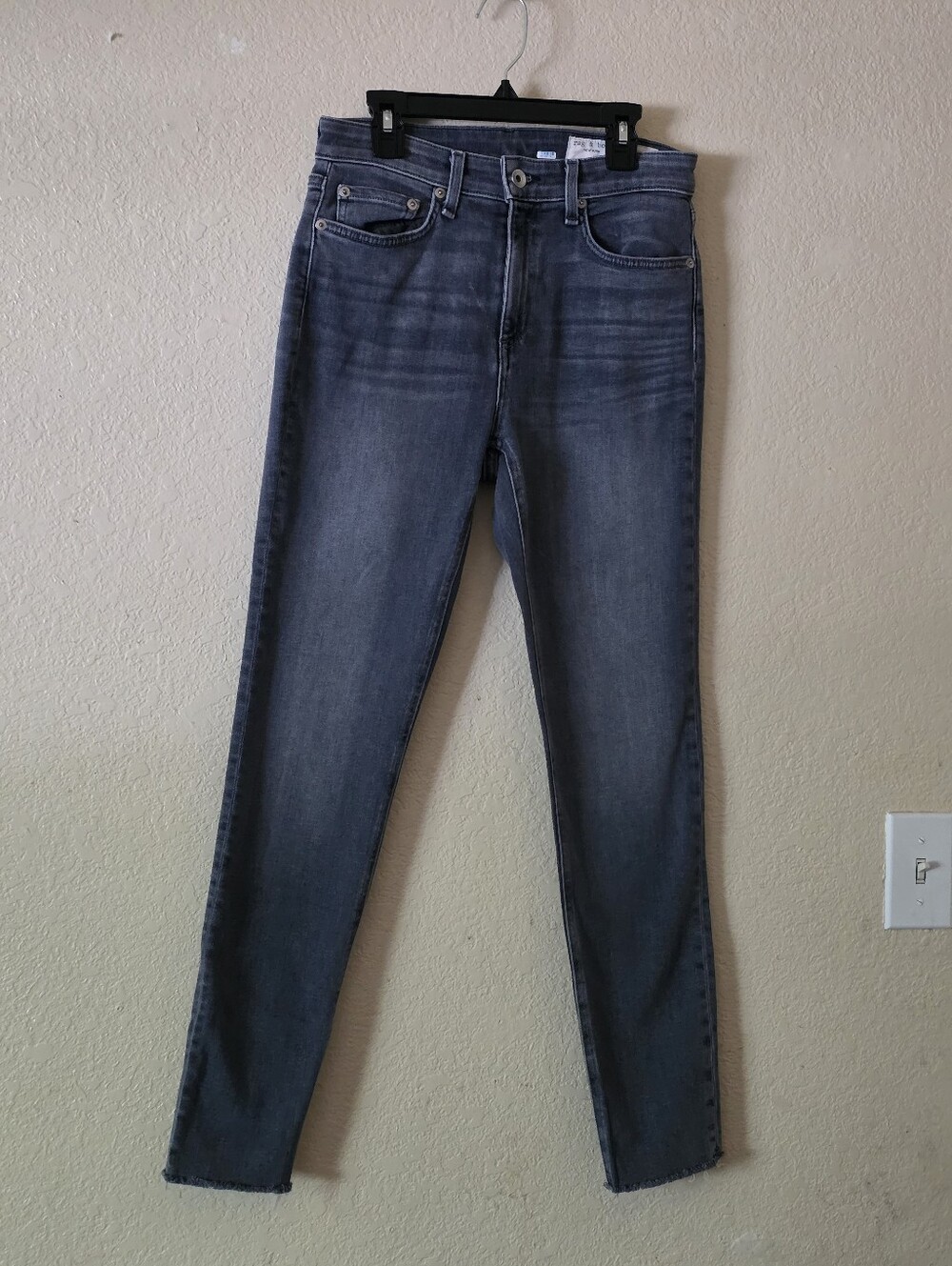 rag & bone Slim High-Rise Skinny Jeans in Washed Blue Size 25.
